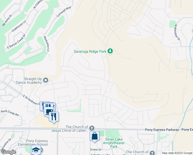 map of restaurants, bars, coffee shops, grocery stores, and more near West Woodland Road in Saratoga Springs