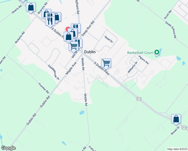 map of restaurants, bars, coffee shops, grocery stores, and more near 113 Parkside Drive in Dublin