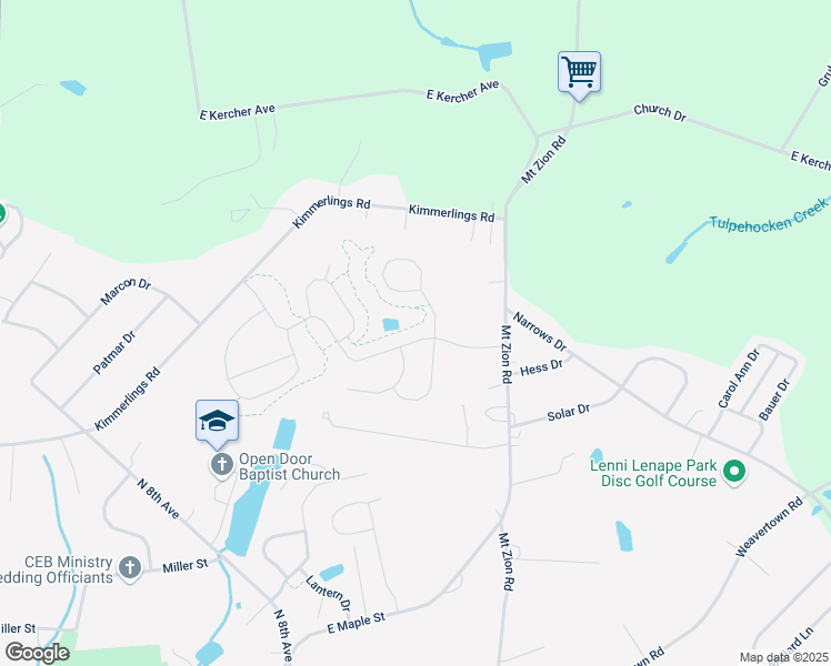 map of restaurants, bars, coffee shops, grocery stores, and more near 917 Briar Rose Avenue in Lebanon