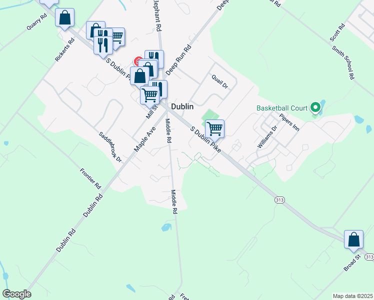 map of restaurants, bars, coffee shops, grocery stores, and more near 111 Parkside Drive in Dublin