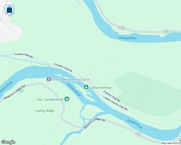 map of restaurants, bars, coffee shops, grocery stores, and more near Dale Road in Mifflin County