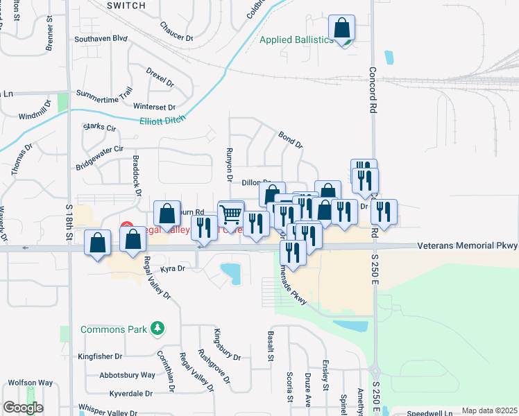 map of restaurants, bars, coffee shops, grocery stores, and more near 3008 Remington Drive in Lafayette