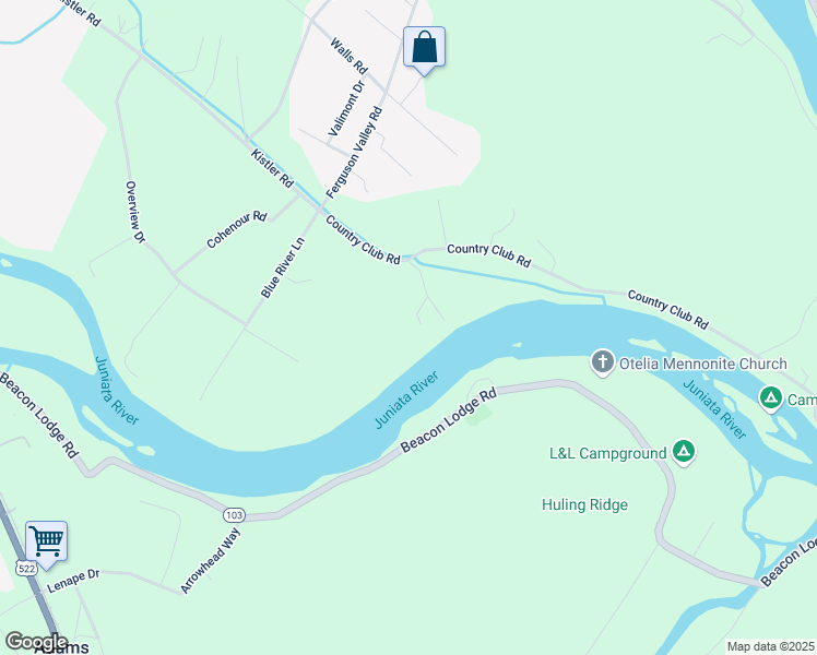 map of restaurants, bars, coffee shops, grocery stores, and more near 42 Chris Lane in Mount Union