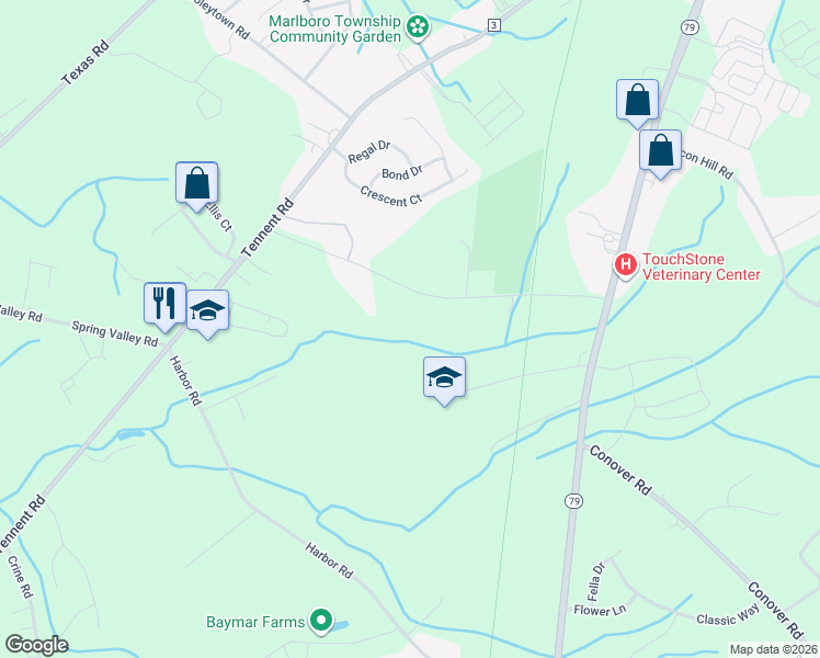 map of restaurants, bars, coffee shops, grocery stores, and more near 42 Brown Road in Marlboro