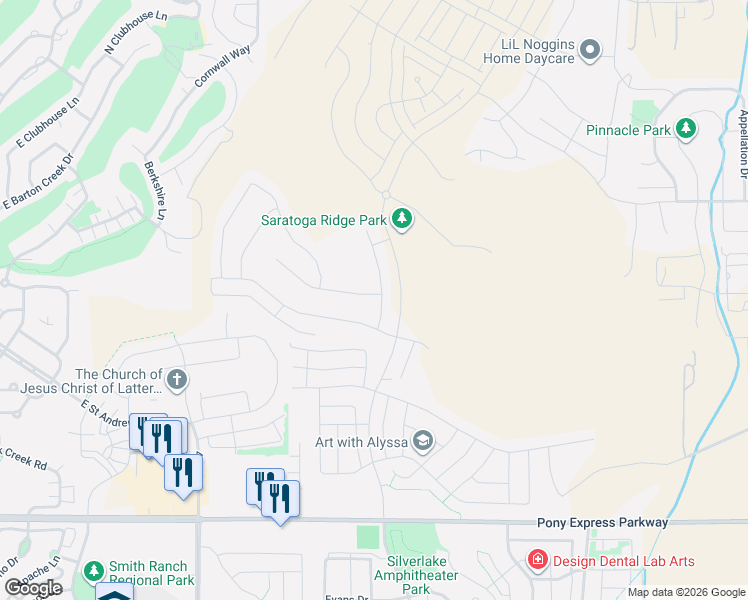 map of restaurants, bars, coffee shops, grocery stores, and more near Unnamed Road in Saratoga Springs