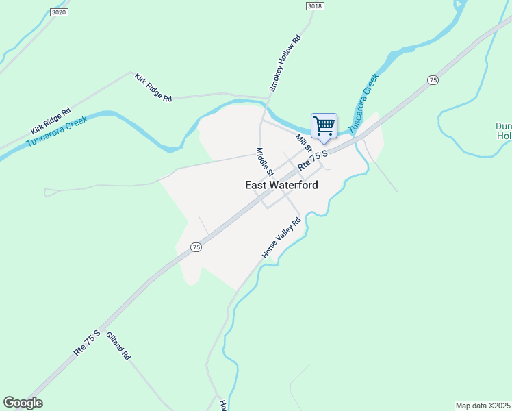 map of restaurants, bars, coffee shops, grocery stores, and more near 9373 Highway 75 in East Waterford