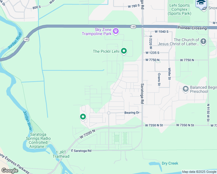 map of restaurants, bars, coffee shops, grocery stores, and more near 9699 West 7750 North in Saratoga Springs