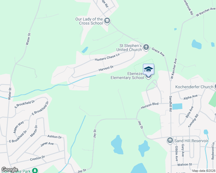 map of restaurants, bars, coffee shops, grocery stores, and more near 1415 Jay Street in Lebanon