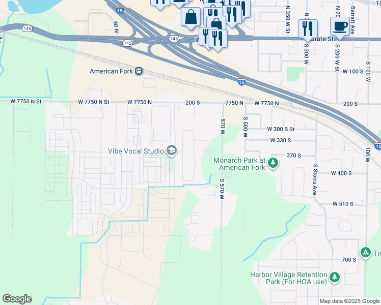 map of restaurants, bars, coffee shops, grocery stores, and more near 326 South 650 West in American Fork