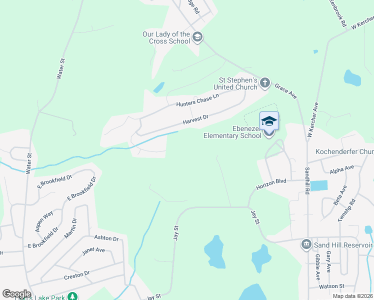 map of restaurants, bars, coffee shops, grocery stores, and more near 1142 Harvest Drive in Lebanon