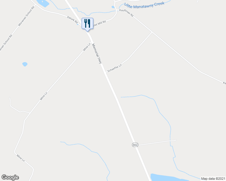 map of restaurants, bars, coffee shops, grocery stores, and more near 1499 Pennsylvania 662 in Oley