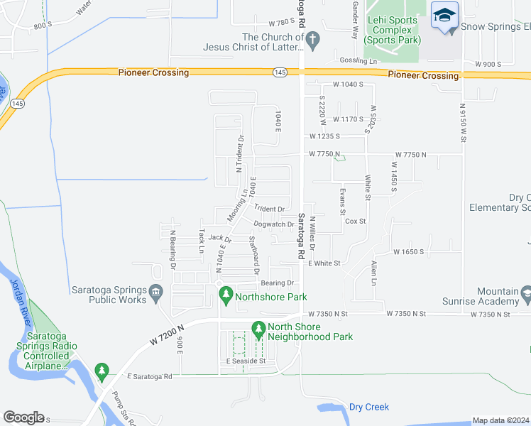 map of restaurants, bars, coffee shops, grocery stores, and more near 7529-7699 South 2300 West in Lehi