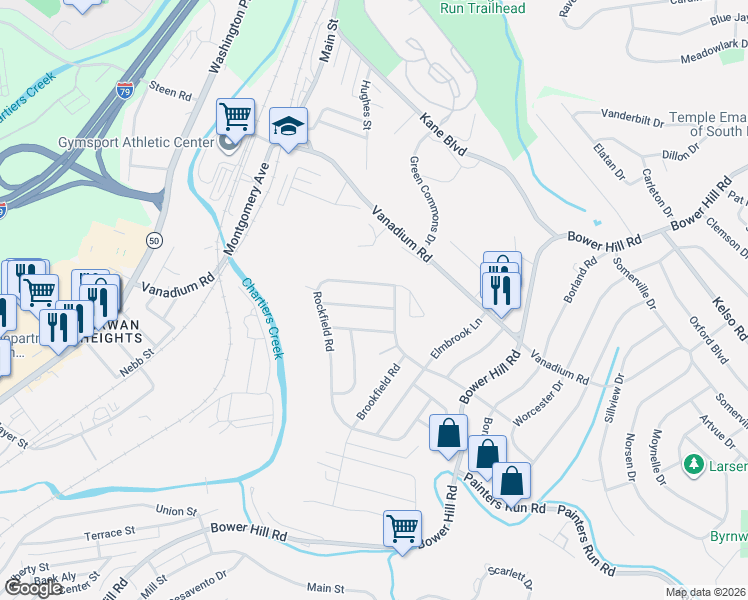 map of restaurants, bars, coffee shops, grocery stores, and more near 2028 Sunnydale Road in Pittsburgh