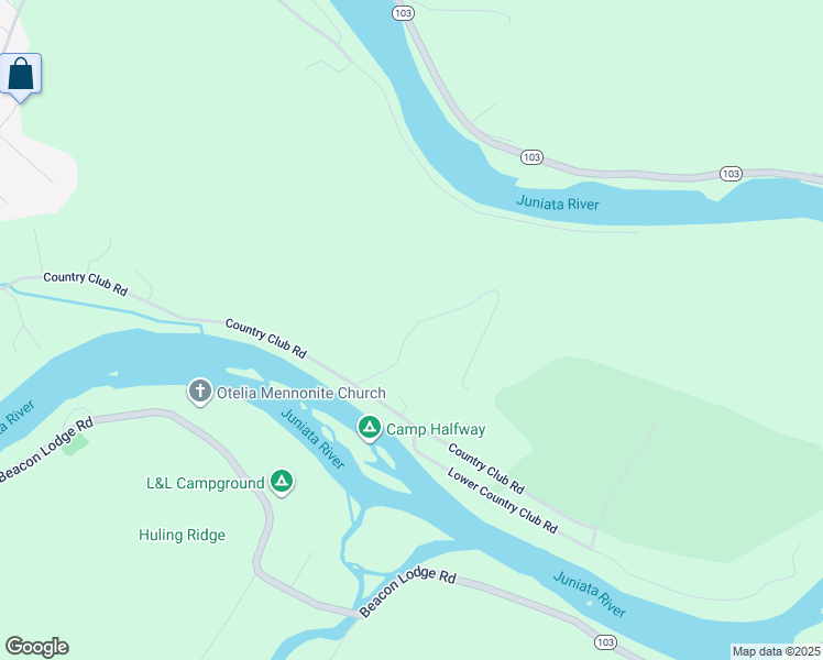 map of restaurants, bars, coffee shops, grocery stores, and more near Dale Road in Mifflin County