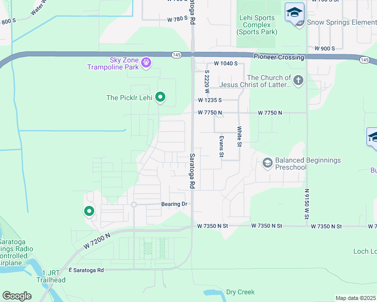 map of restaurants, bars, coffee shops, grocery stores, and more near 393 N Willes Dr in Saratoga Springs