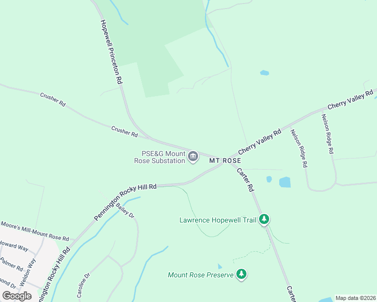 map of restaurants, bars, coffee shops, grocery stores, and more near 221 Hopewell Princeton Road in Hopewell