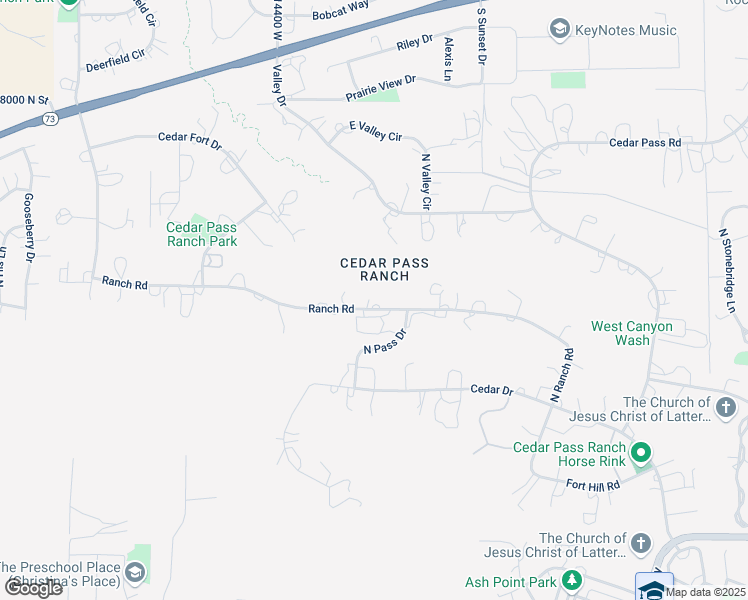 map of restaurants, bars, coffee shops, grocery stores, and more near 2441 East Ranch Road in Eagle Mountain