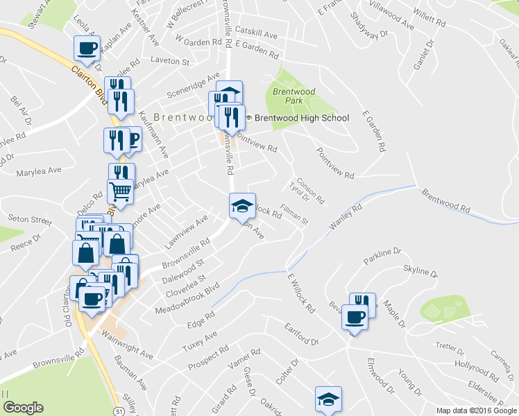 map of restaurants, bars, coffee shops, grocery stores, and more near 15 Elton Avenue in Pittsburgh