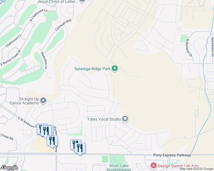 map of restaurants, bars, coffee shops, grocery stores, and more near Unnamed Road in Saratoga Springs