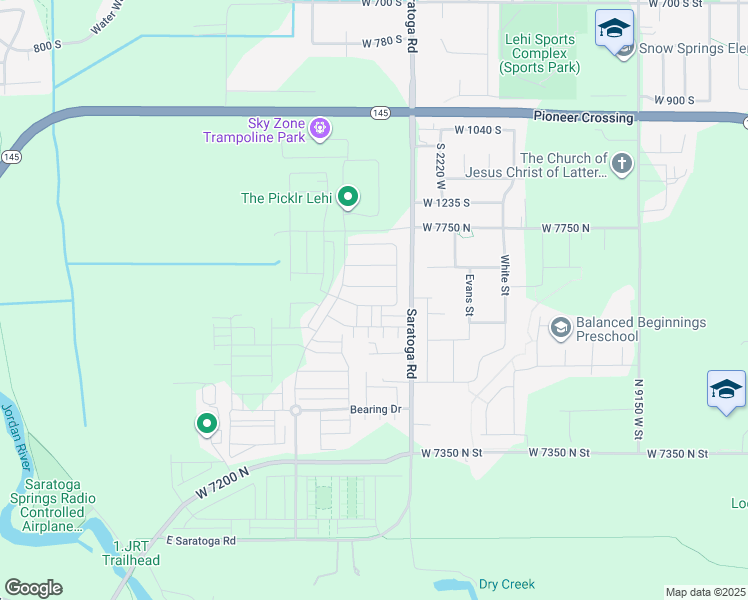 map of restaurants, bars, coffee shops, grocery stores, and more near 1154 Trident Drive in Saratoga Springs