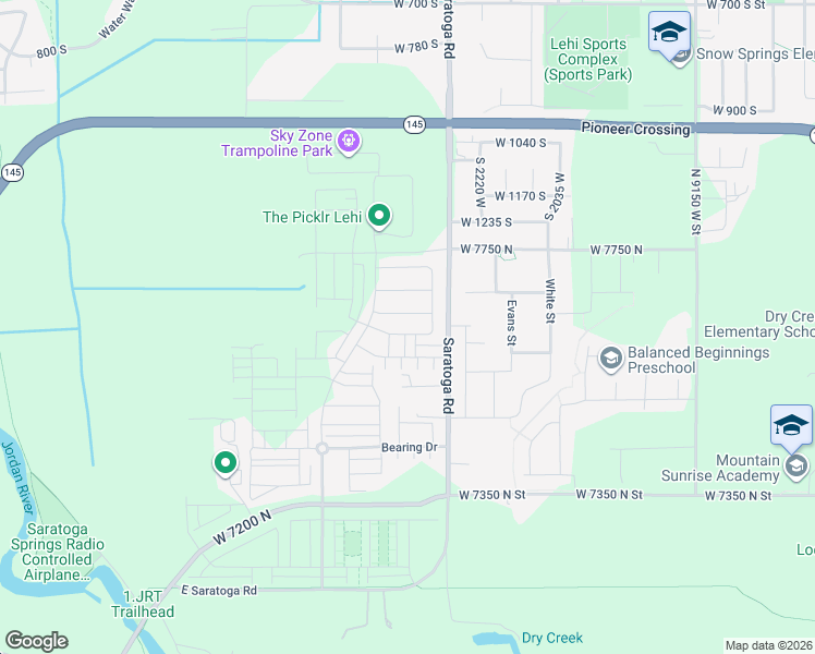 map of restaurants, bars, coffee shops, grocery stores, and more near 1154 Trident Drive in Saratoga Springs