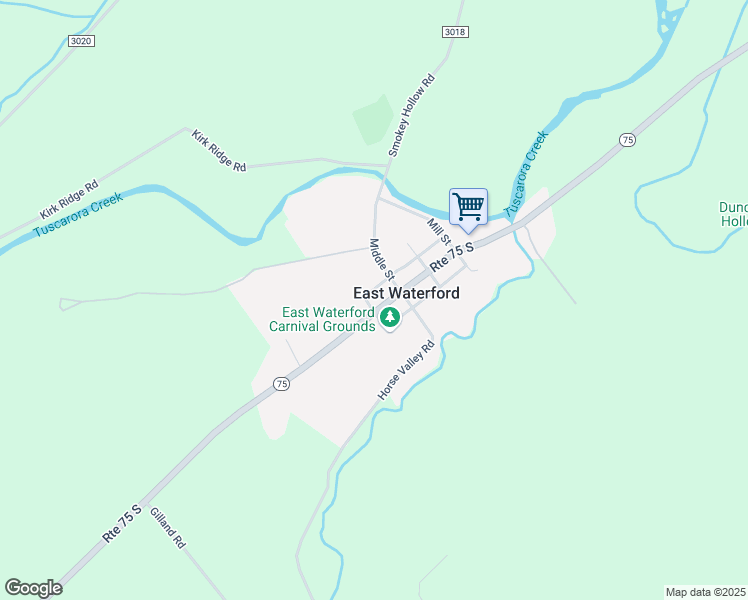 map of restaurants, bars, coffee shops, grocery stores, and more near 9448 Highway 75 in East Waterford