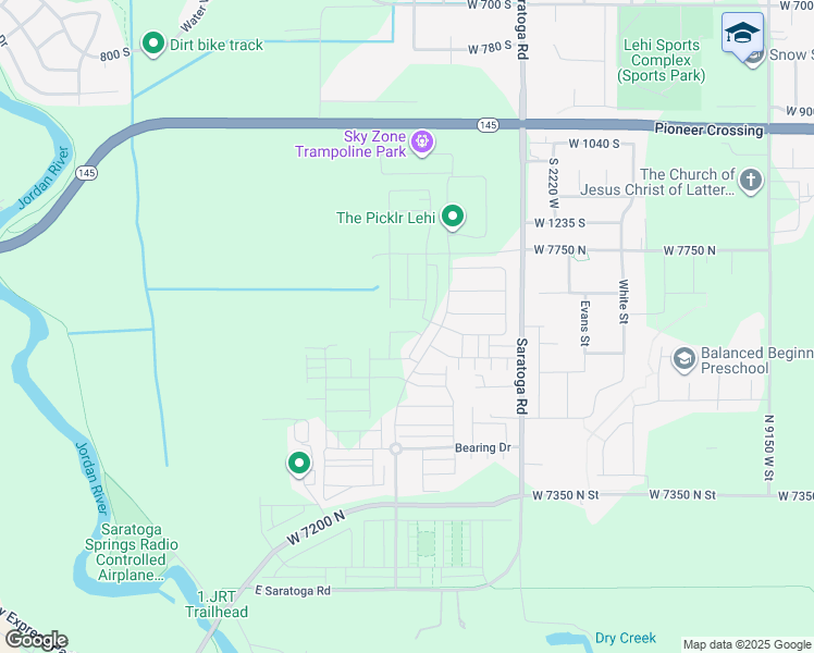 map of restaurants, bars, coffee shops, grocery stores, and more near 1052 Regatta Ln in Saratoga Springs