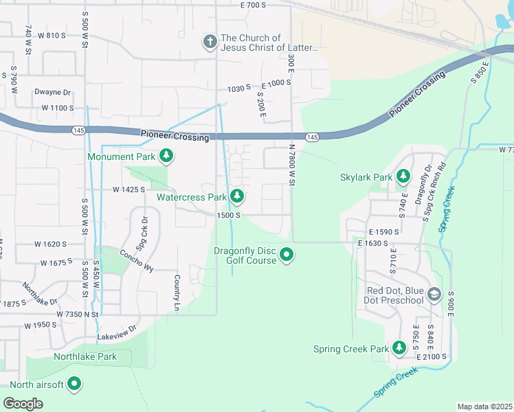 map of restaurants, bars, coffee shops, grocery stores, and more near 212 1500 South in Lehi