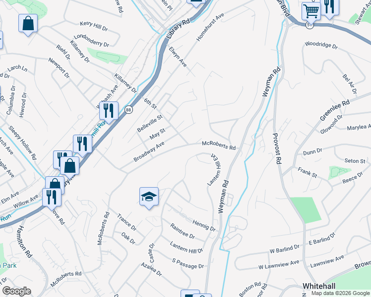 map of restaurants, bars, coffee shops, grocery stores, and more near 1415 6th Street in Pittsburgh