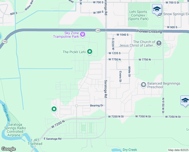 map of restaurants, bars, coffee shops, grocery stores, and more near 2269 West Thomas Street in Lehi