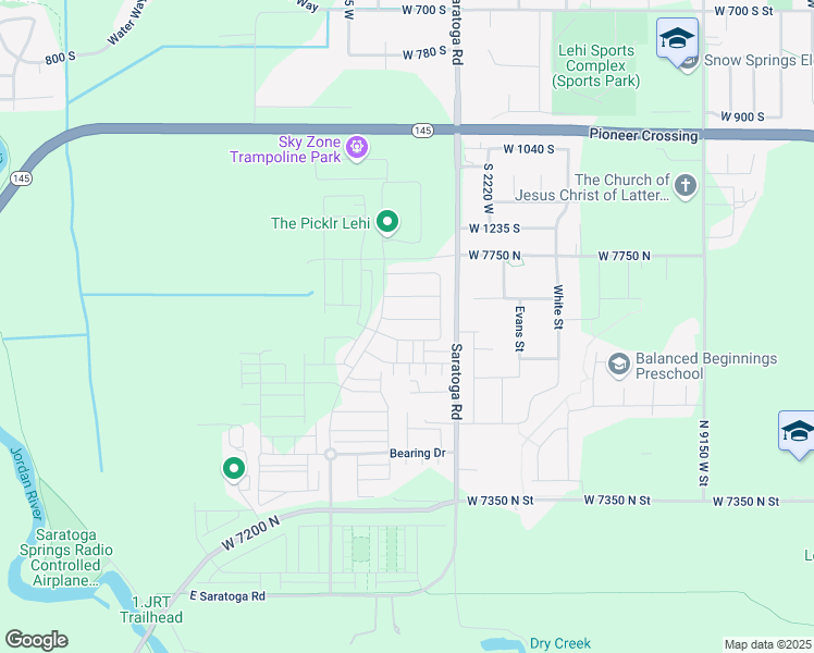 map of restaurants, bars, coffee shops, grocery stores, and more near 2269 West Thomas Street in Lehi