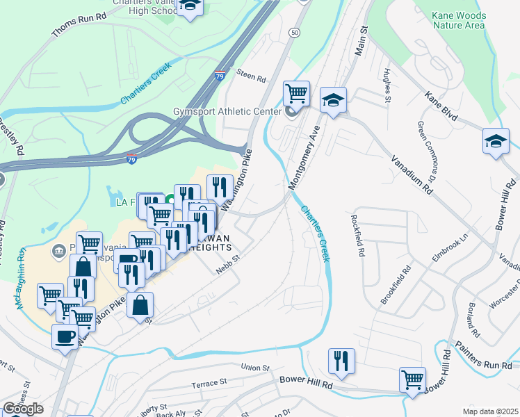 map of restaurants, bars, coffee shops, grocery stores, and more near 1212 North Gray Avenue in Bridgeville