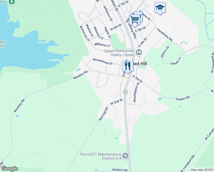 map of restaurants, bars, coffee shops, grocery stores, and more near 252 Wellington Way in Red Hill