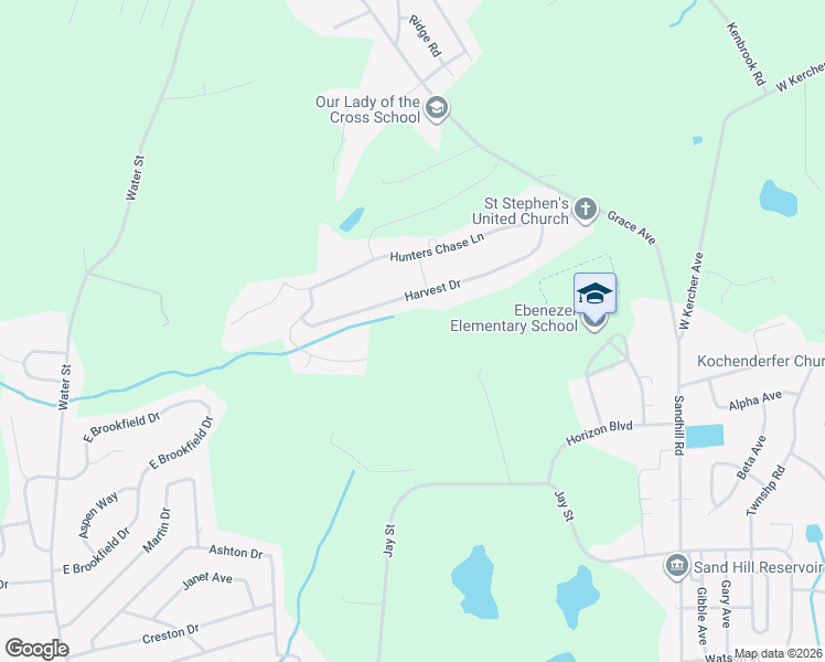 map of restaurants, bars, coffee shops, grocery stores, and more near 1138 Harvest Drive in Lebanon