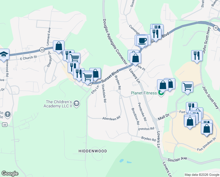 map of restaurants, bars, coffee shops, grocery stores, and more near 104 West Carlton Road in Steubenville