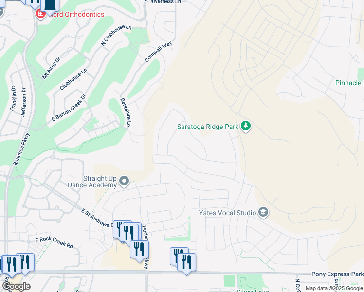 map of restaurants, bars, coffee shops, grocery stores, and more near 1883 Olympus Drive in Eagle Mountain