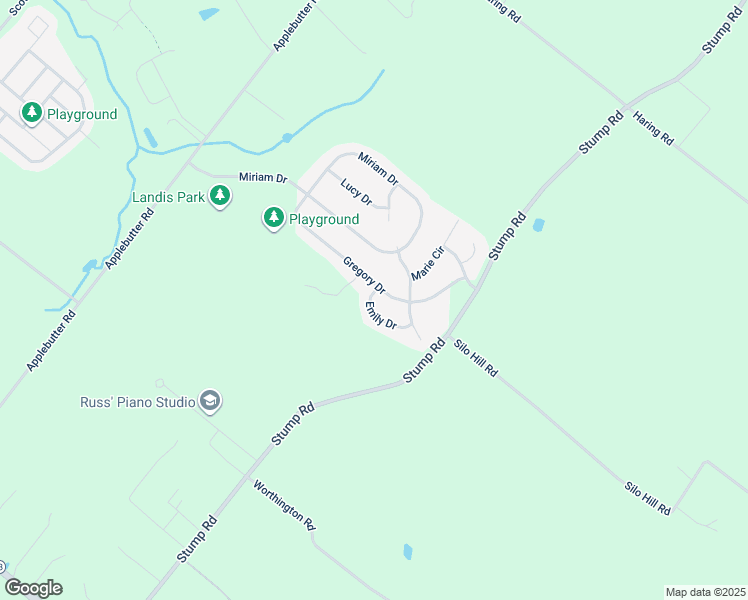 map of restaurants, bars, coffee shops, grocery stores, and more near 5821 Emily Drive in Doylestown