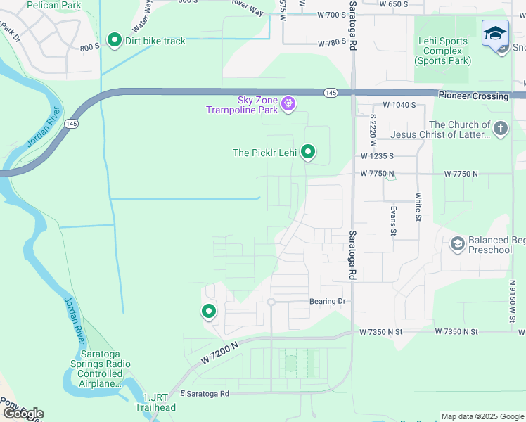 map of restaurants, bars, coffee shops, grocery stores, and more near 477 North Scuttlebutt Lane in Saratoga Springs