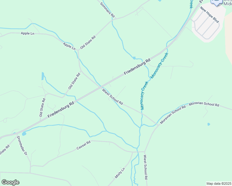 map of restaurants, bars, coffee shops, grocery stores, and more near 32 School Lane in Reading