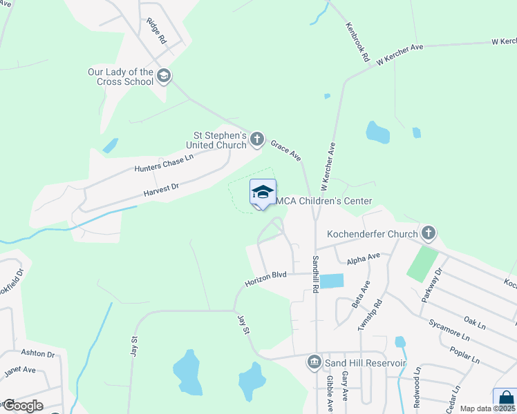 map of restaurants, bars, coffee shops, grocery stores, and more near 1600 Colonial Circle in Lebanon