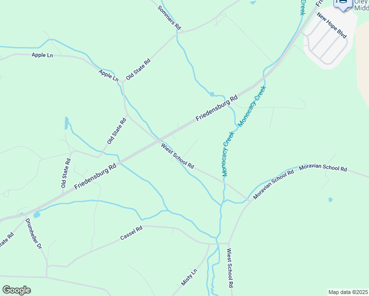 map of restaurants, bars, coffee shops, grocery stores, and more near 32 School Lane in Reading