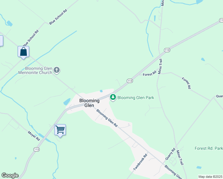 map of restaurants, bars, coffee shops, grocery stores, and more near 1324 Pennsylvania 113 in Perkasie