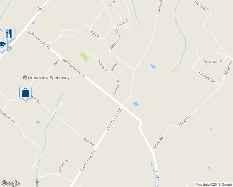 map of restaurants, bars, coffee shops, grocery stores, and more near 3 Audrey Drive in Barto