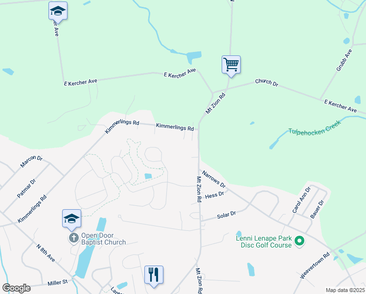 map of restaurants, bars, coffee shops, grocery stores, and more near 973 Mount Zion Road in Lebanon