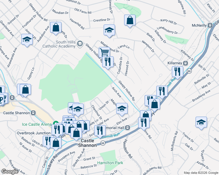 map of restaurants, bars, coffee shops, grocery stores, and more near 908 Arch Avenue in Pittsburgh