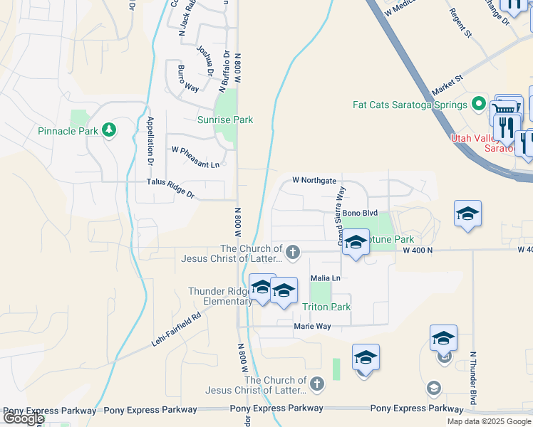 map of restaurants, bars, coffee shops, grocery stores, and more near 489 North Kern Avenue in Saratoga Springs