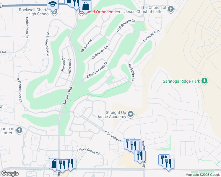 map of restaurants, bars, coffee shops, grocery stores, and more near 8620 North Cottonwood Alley in Eagle Mountain