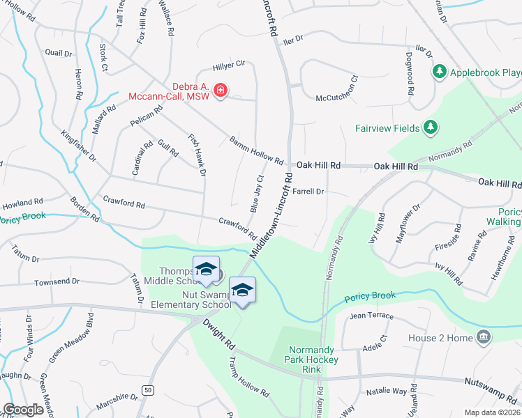 map of restaurants, bars, coffee shops, grocery stores, and more near 42 Blue Jay Court in Middletown Township