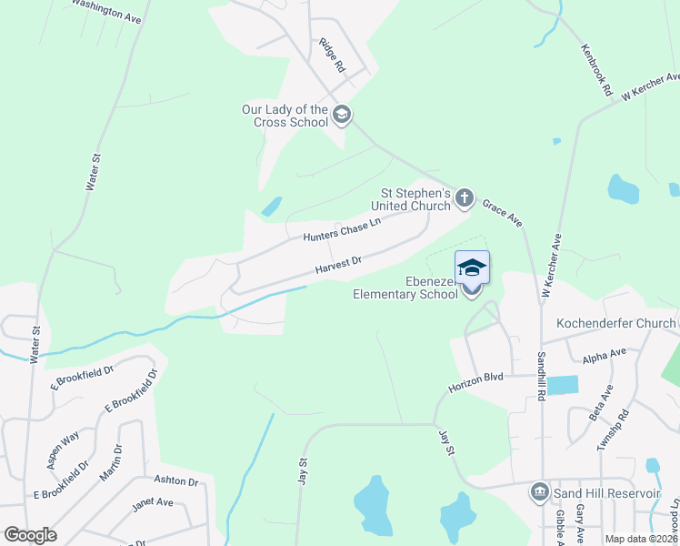 map of restaurants, bars, coffee shops, grocery stores, and more near 1132 Harvest Drive in Lebanon