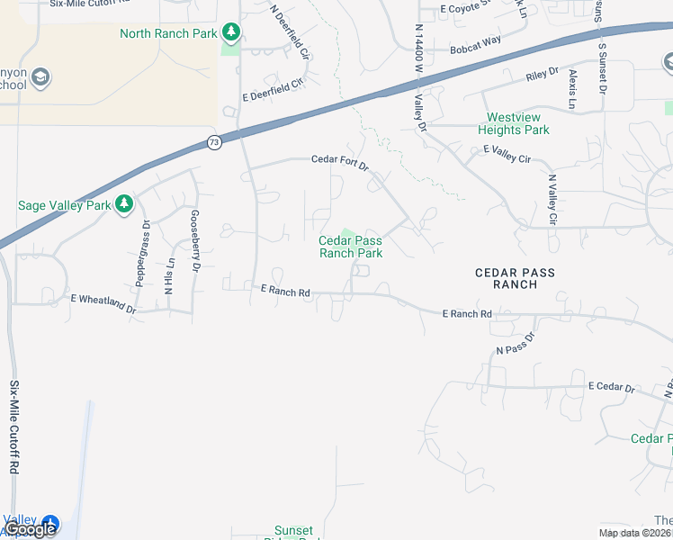 map of restaurants, bars, coffee shops, grocery stores, and more near 1977 East Ranch Road in Eagle Mountain